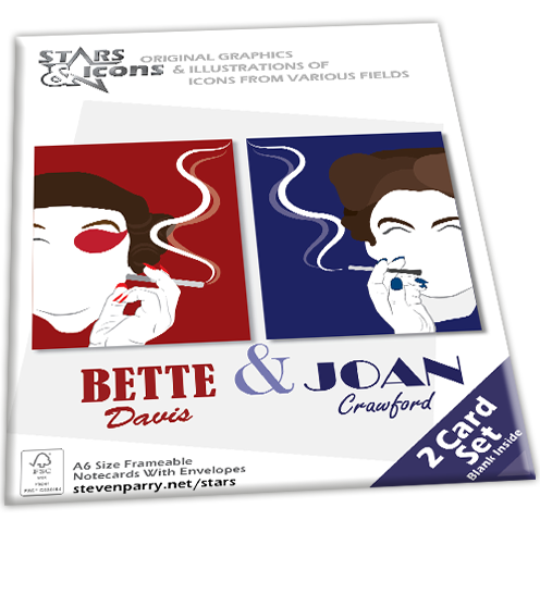 Bette & Joan 2 Card Set £6.99 Includes Bette Davis &Joan Crawford Cards